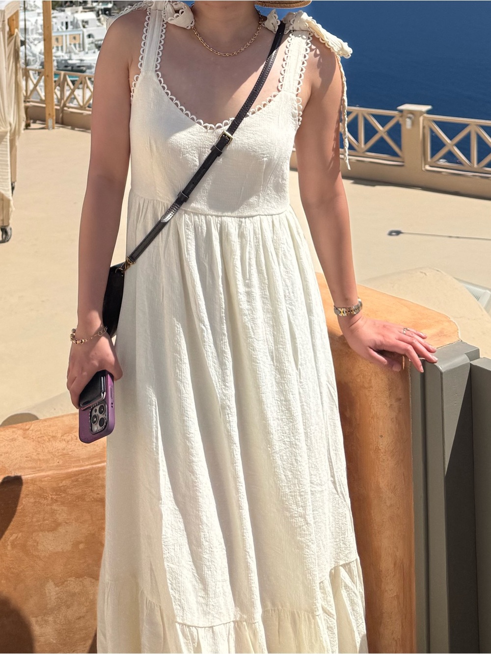 mine Cream Maxi Dress with Tie Straps - Picture 7 of 7